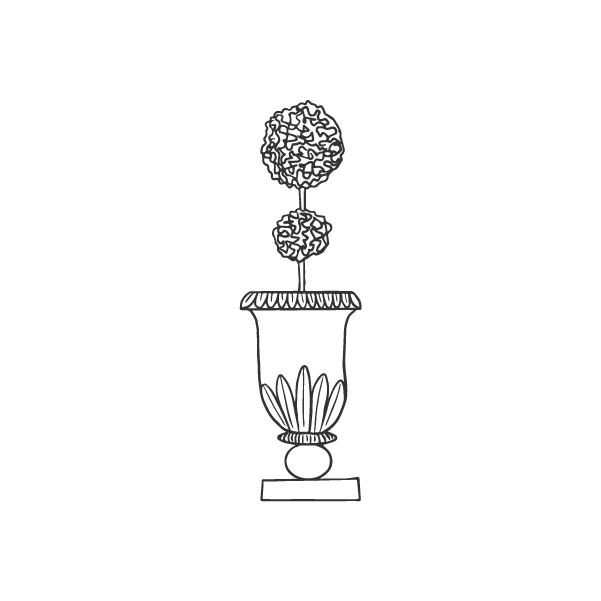 Vetiver Living – indoor and outdoor planter design in Toronto, ON: mockup of a stylish planter arrangement featuring lush greenery