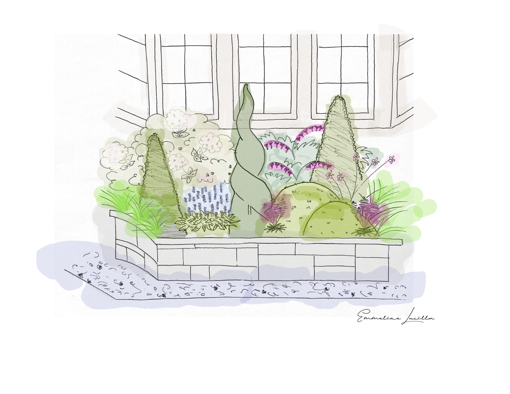 Vetiver Living – custom garden and floral design in Toronto, ON: mockup showcasing floral and outdoor plant arrangement for garden installation